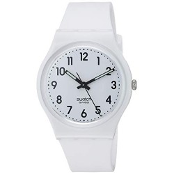 Swatch nuovo cinturino in silicone al quarzo, bianco, 16 orologio casual (modello: GW151O)