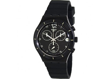 Swatch Orologio cronografo al Quarzo Uomo con Cinturino in Silicone YCB4021_Black